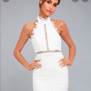 Lulus Divine Destiny White Lace Midi Dress
